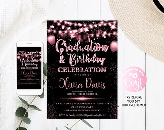 Amazon.com: Sparkling Pink and Black Graduation Postcard