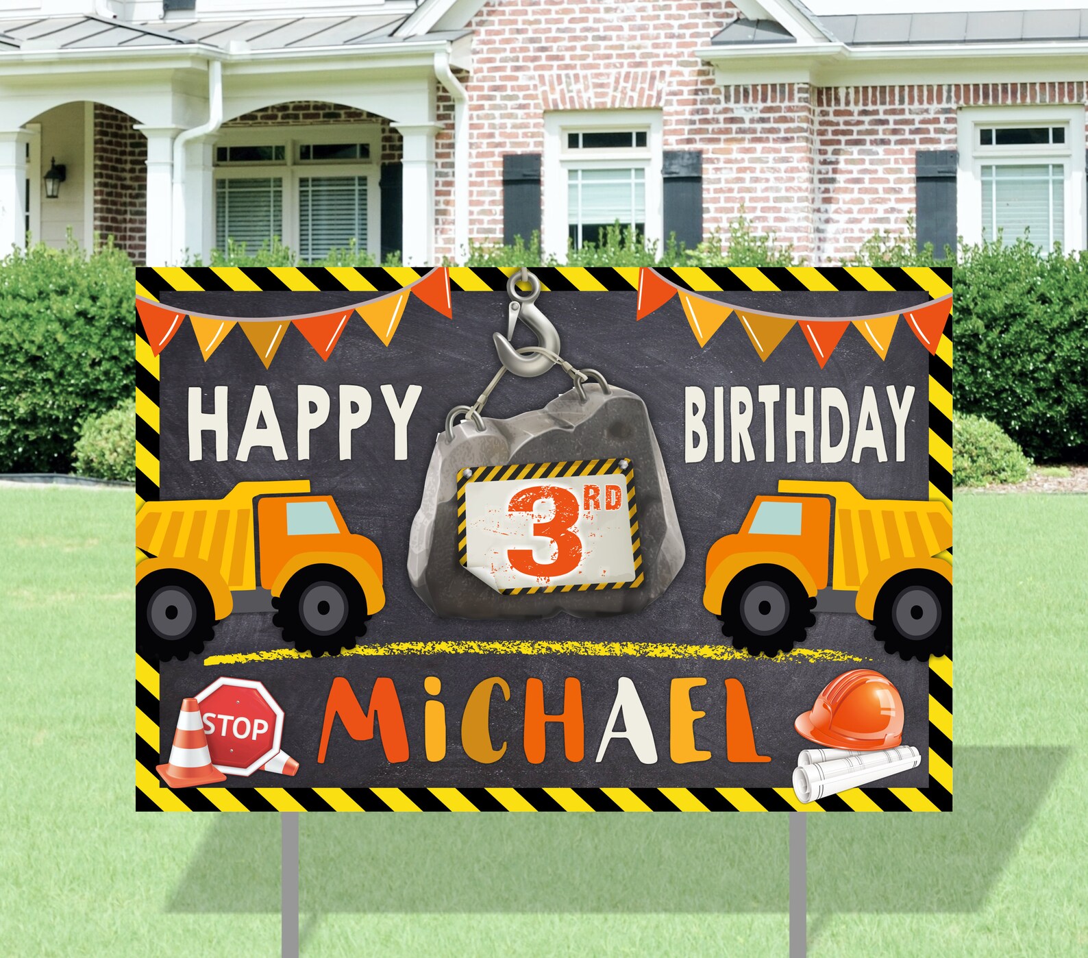 Construction Yard Sign Construction Birthday Yard Sign Etsy