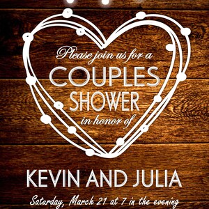 COUPLES SHOWER Invitation, Printable Couples Shower Invitation, Couples ...