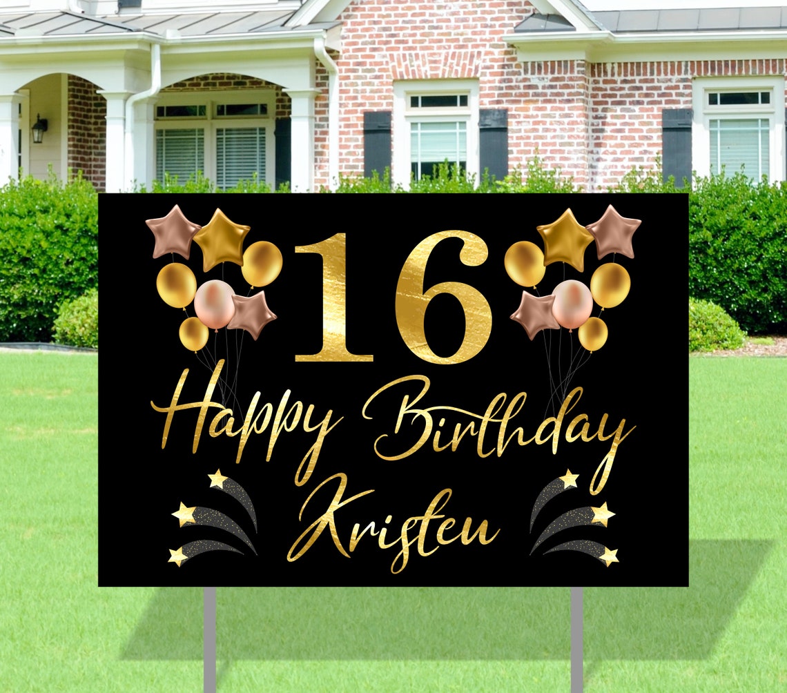 Happy Birthday Yard Sign Honk for 16th Birthday Birthday Etsy