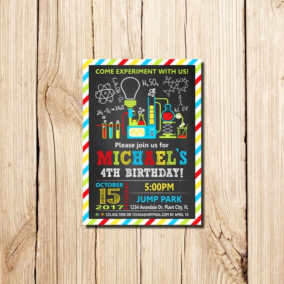 Invitation Scientifique Invitation Danniversaire Etsy Invitation Scientifique Invitation Danniversaire Etsy
