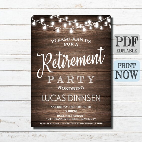 Retirement Party Invitation Retirement Invitation Etsy
