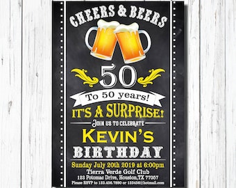 40th Beer Party Invitation Beer Invitation Surprise Etsy