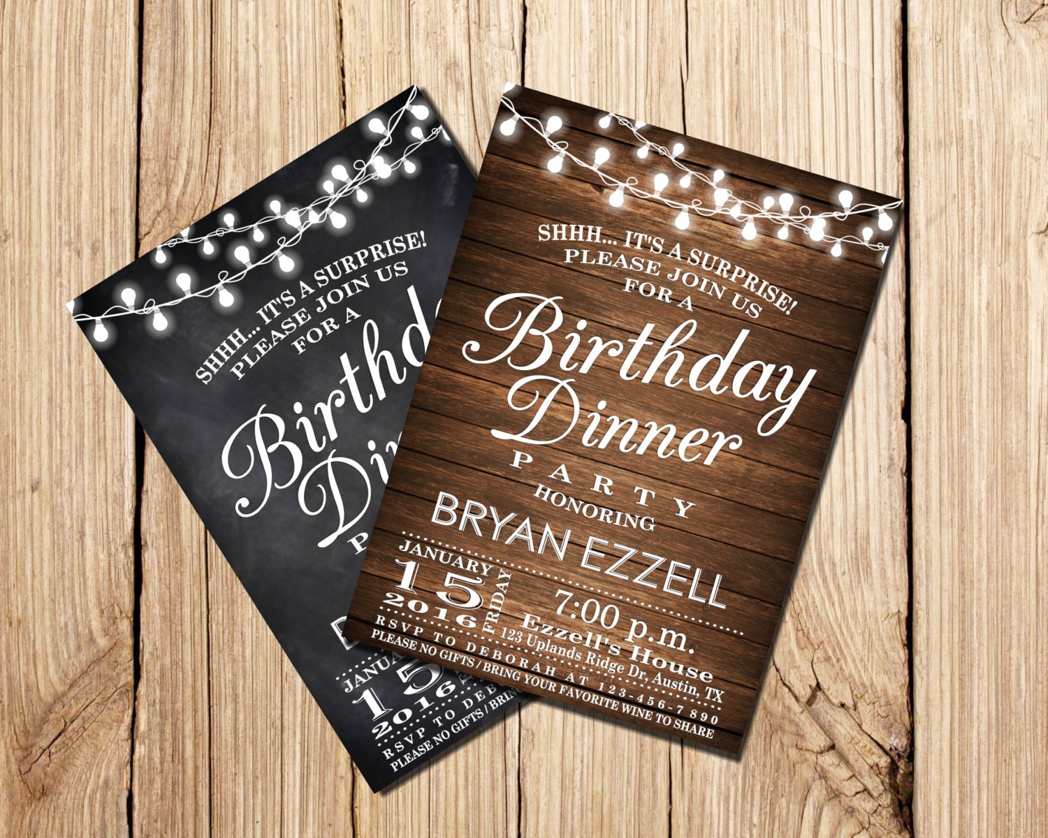 Birthday Dinner Invitation Birthday Dinner Party Surprise | Etsy