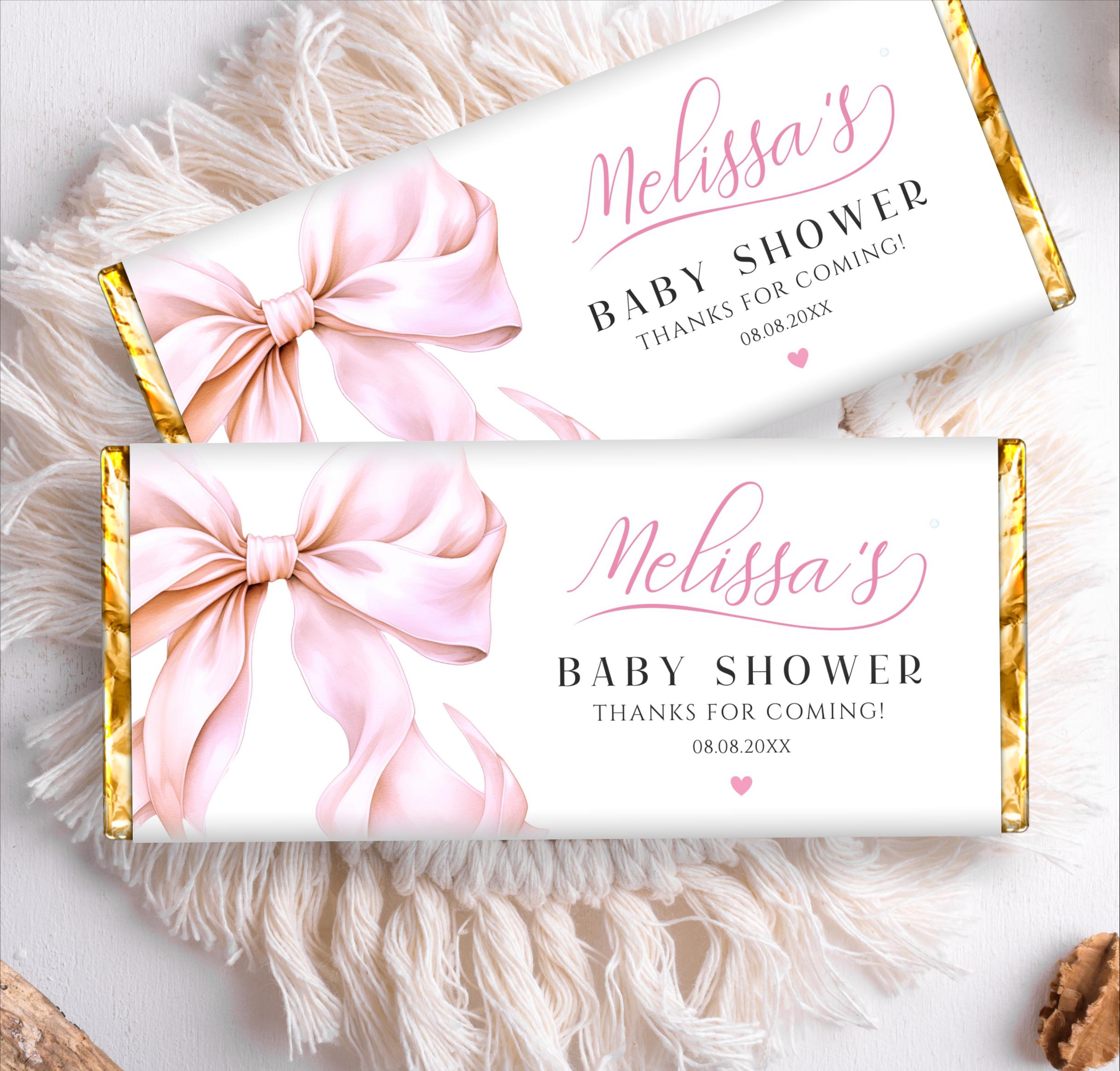 20 Baby Shower Candy Wrappers - Fits 1.55 Oz Hershey Bar - Personalized (CANDY NOT INCLUDED)