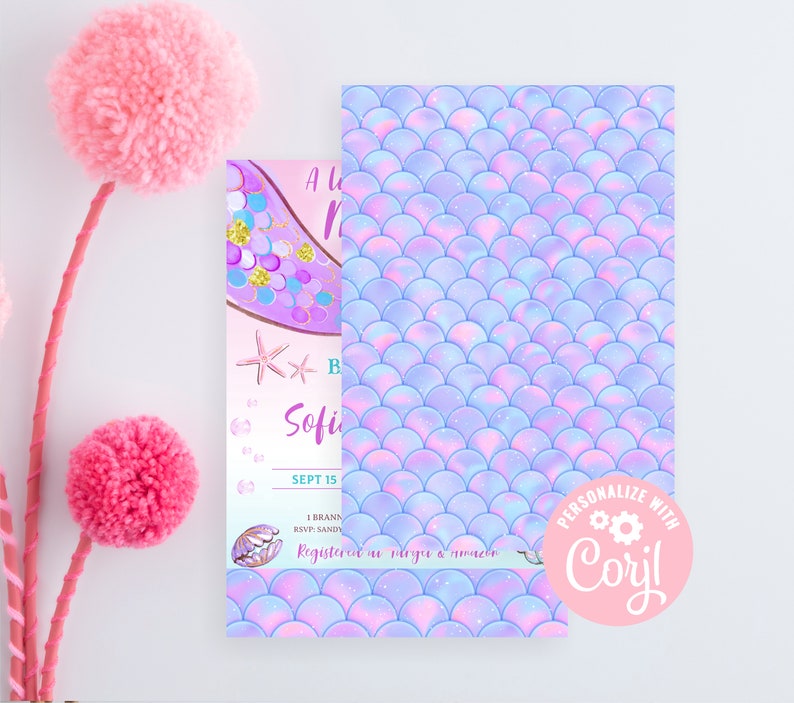 Editable Mermaid Baby Shower Invite Little Mermaid Baby - Etsy