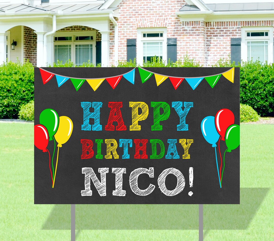 Happy Birthday Yard Sign Birthday Yard Sign Happy Birthday Etsy