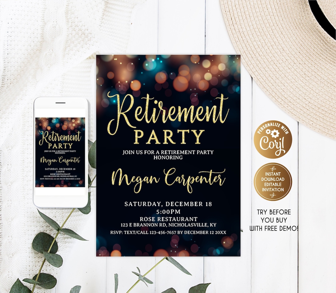 Retirement Dinner Invitation, Retirement Party Girl Invitation ...
