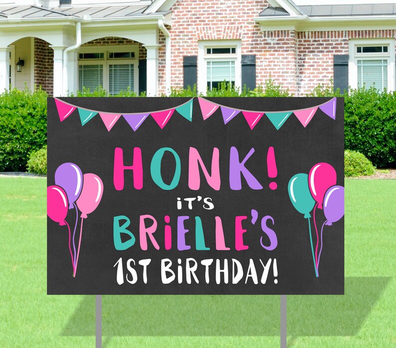 Honk It's my Birthday Yard Sign Banner Birthday Banner Etsy