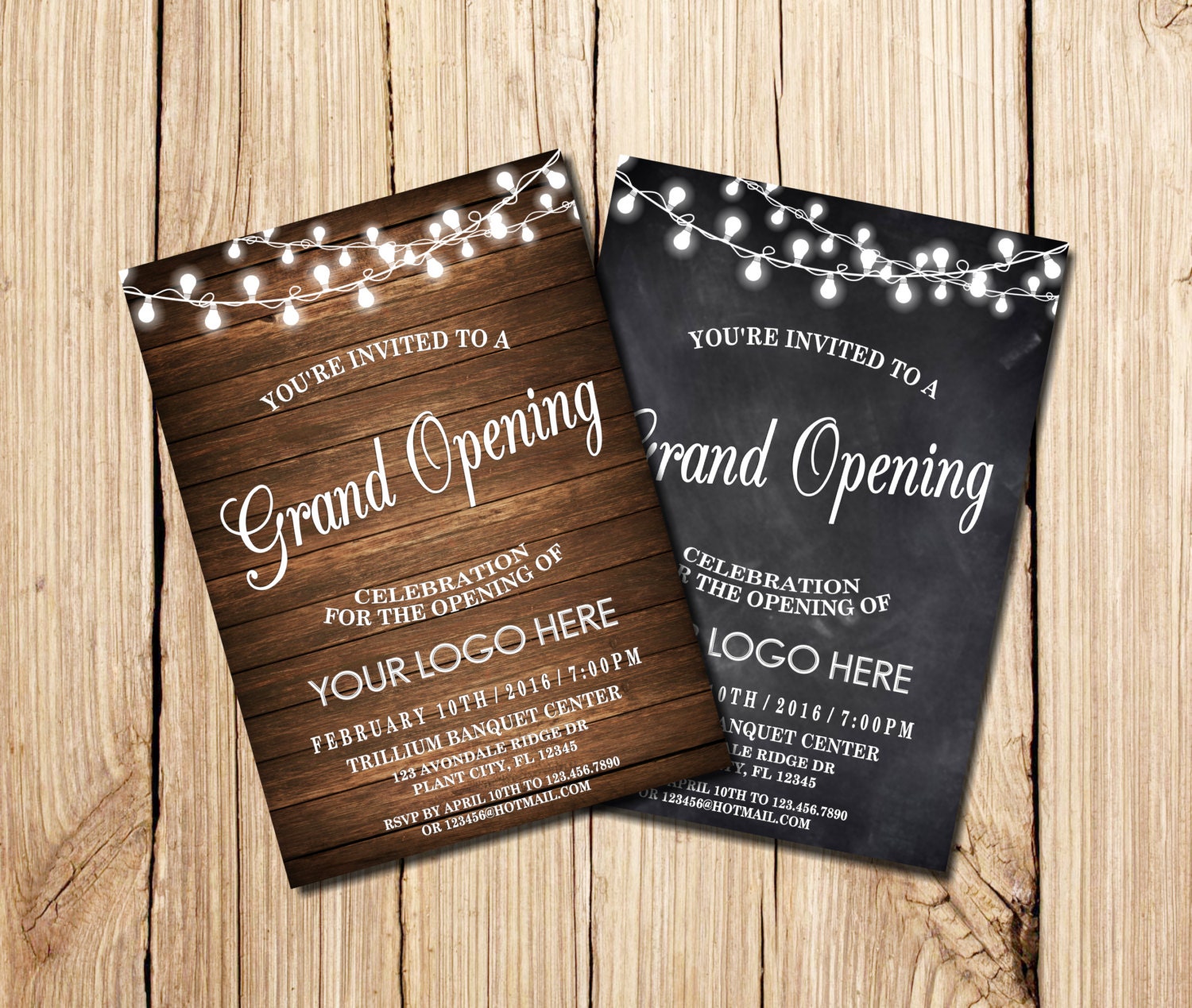 Grand Opening Invitation Open House Chalkboard String Etsy