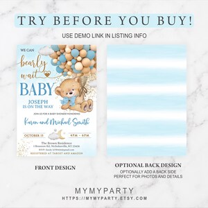 Instructional image with a "Try Before You Buy" banner and a preview of the fillable text fields.