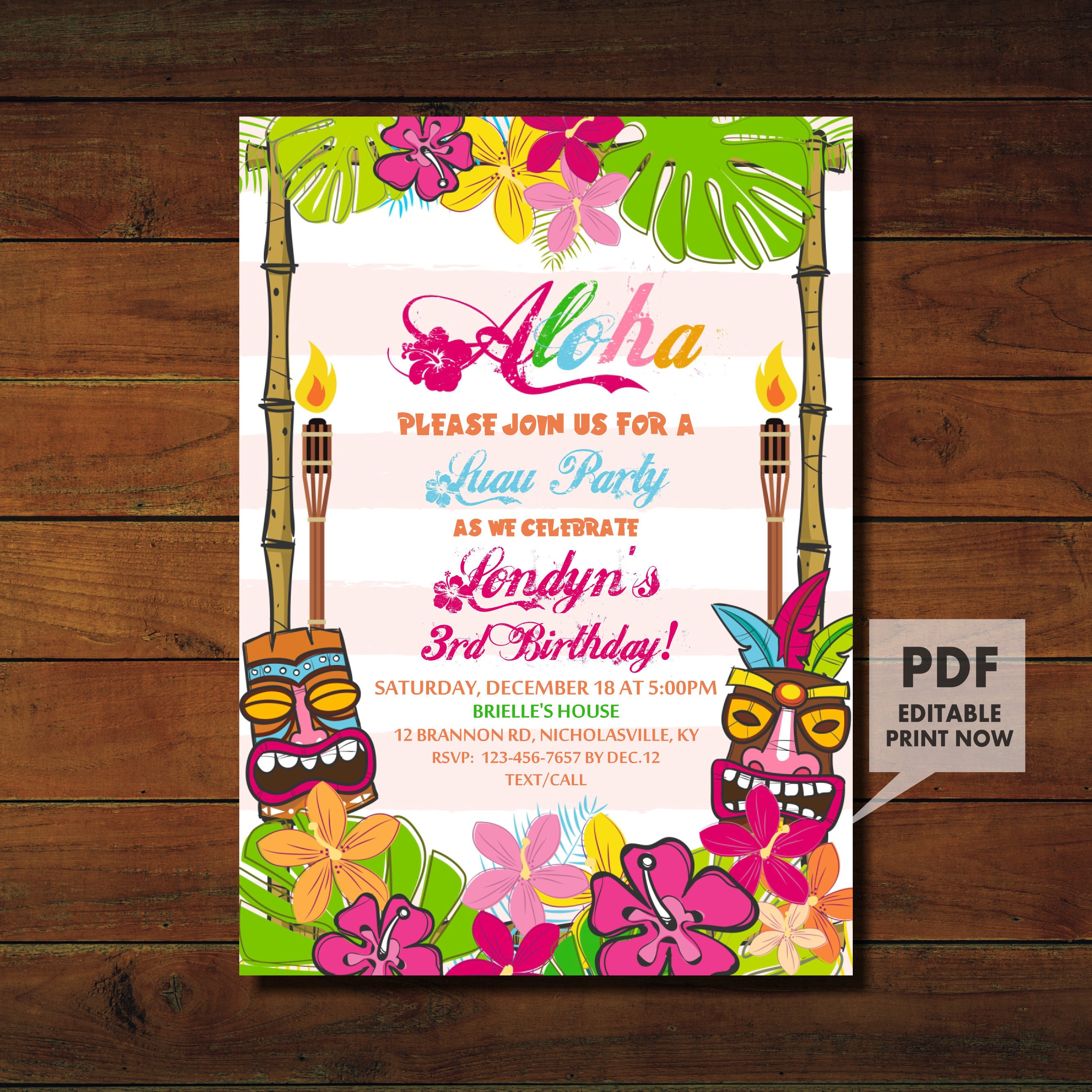 Aloha Invitation Template Aloha Invitation Template
