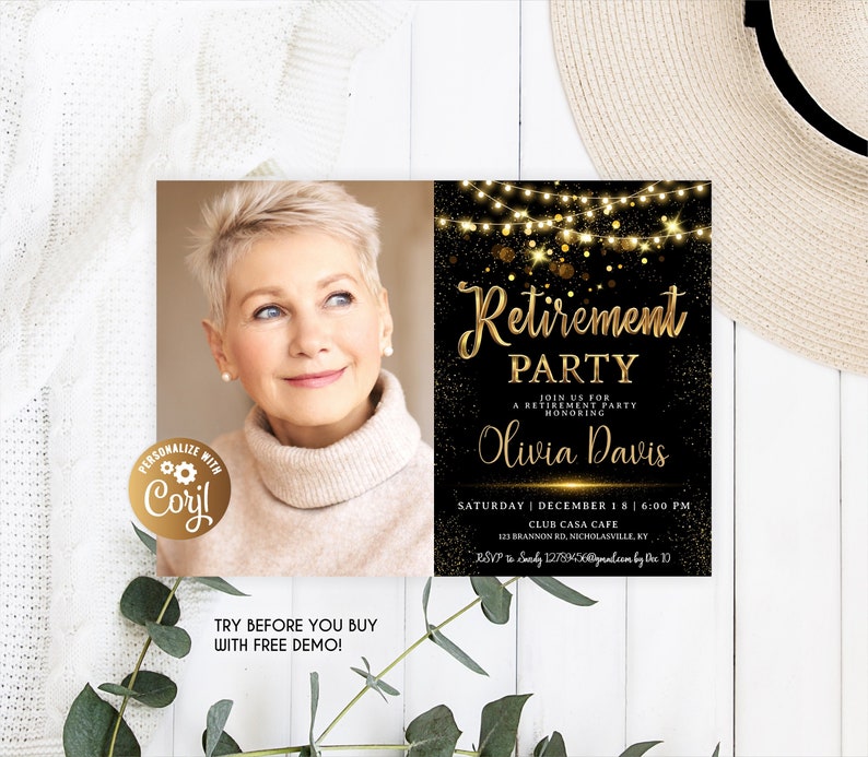 Retirement Party Invitation With Photo Retirement Dinner With Etsy