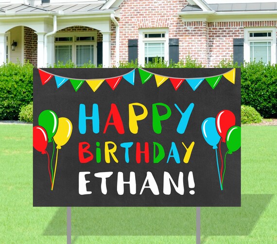 Happy Birthday Yard Sign Birthday Yard Sign Happy Birthday Etsy Canada