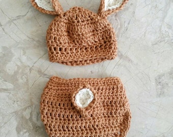 Baby Doe Crochet Deer Hat/Diaper Cover