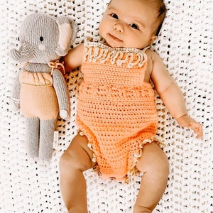 Baby crochet romper - Baby romper crochet pattern - Baby crochet patterns - Crochet romper - Baby girl crochet outfit - Baby clothes- 0-3m