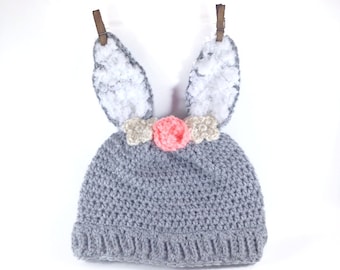 Crochet bunny hat pattern - Bunny hat pattern - Baby girl patterns - Hat crochet pattern - Newborn easter rabbit - Bunny ears costume