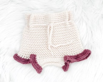 Crochet baby shorts - Baby crochet pattern - Easy crochet pattern - Baby bloomer pattern - Girl ruffle bloomer - Crochet girl shorts - 0-12m