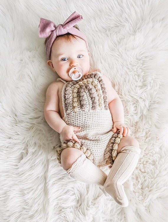 Crochet rainbow romper crochet romper pattern Newborn | Etsy