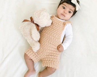 Crochet baby romper pattern - Baby onesie pattern - Crochet pattern - Baby girl romper - Baby girl romper pattern - Newborn baby pattern