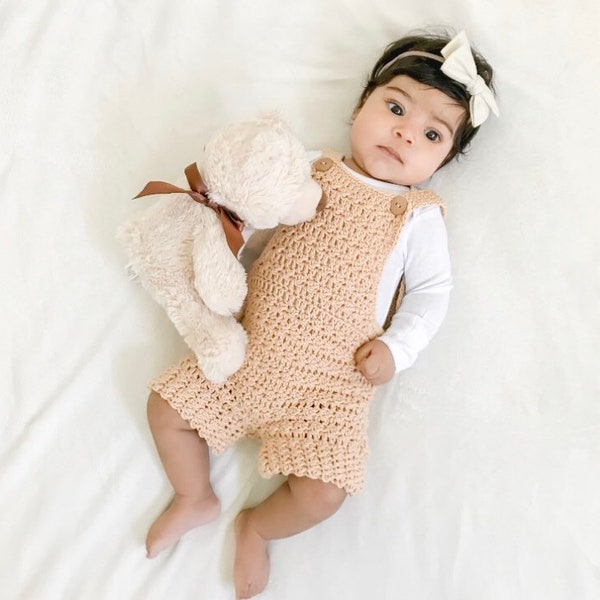 Crochet baby romper pattern - Baby onesie pattern - Crochet pattern - Baby girl romper - Baby girl romper pattern - Newborn baby pattern