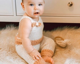 Crochet romper pattern - Baby girl romper pattern - Girl easter outfit - Girl jumpsuit - Crochet baby romper pattern - Romper pattern 6-36m