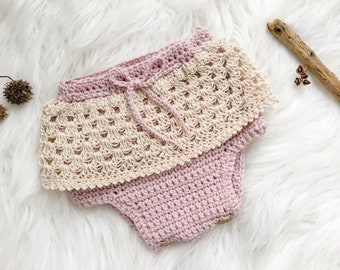 Crochet bloomers pattern - Crochet girl shorts - Crochet baby patterns -Infant cotton clothing - Crochet patterns - Easy crochet patterns