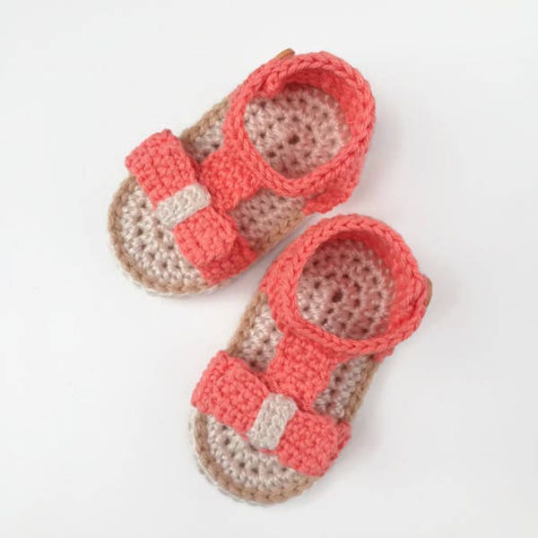 Crochet baby sandals pattern - Crochet shoes pattern - baby girl pattern - Crochet baby shoes - Crochet baby booties -  Greek sandals - Pink