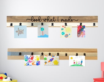 Look What I Made Kids Artwork Display, Personalized Child Art Display Board, Magnet Board, Look What We Made, Wooden Playroom Sign