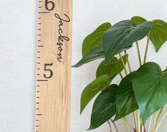 Maple Growth Chart Ruler 3D, Wooden Measuring Stick for Kids, Giant Wall Ruler, Height Board