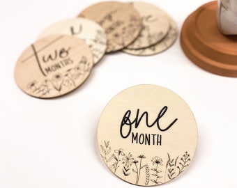 Tarjetas de hitos para bebés de Meadow, accesorios personalizados para fotografía de recién nacidos, anuncio de nacimiento, regalo de baby shower para niñas