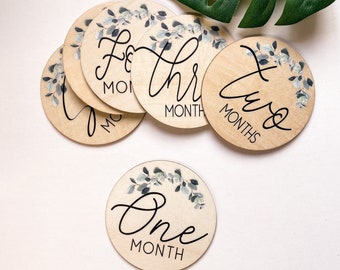 Tarjetas de hitos de bebé Ivy, letreros de madera para hitos, accesorio fotográfico para recién nacidos, anuncio de nacimiento, regalo para baby shower