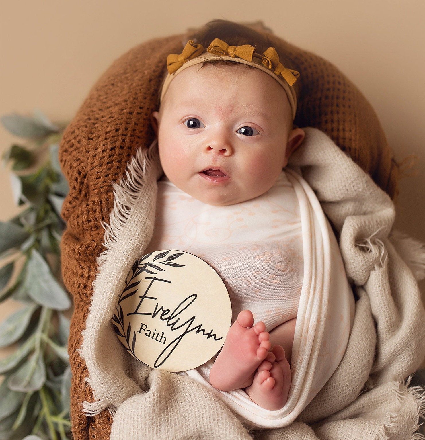 birth-announcement-sign-baby-announcement-with-black-laurel-etsy