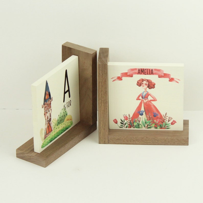 Personalized Childrens Wooden Bookend Girl's Nursery Etsy