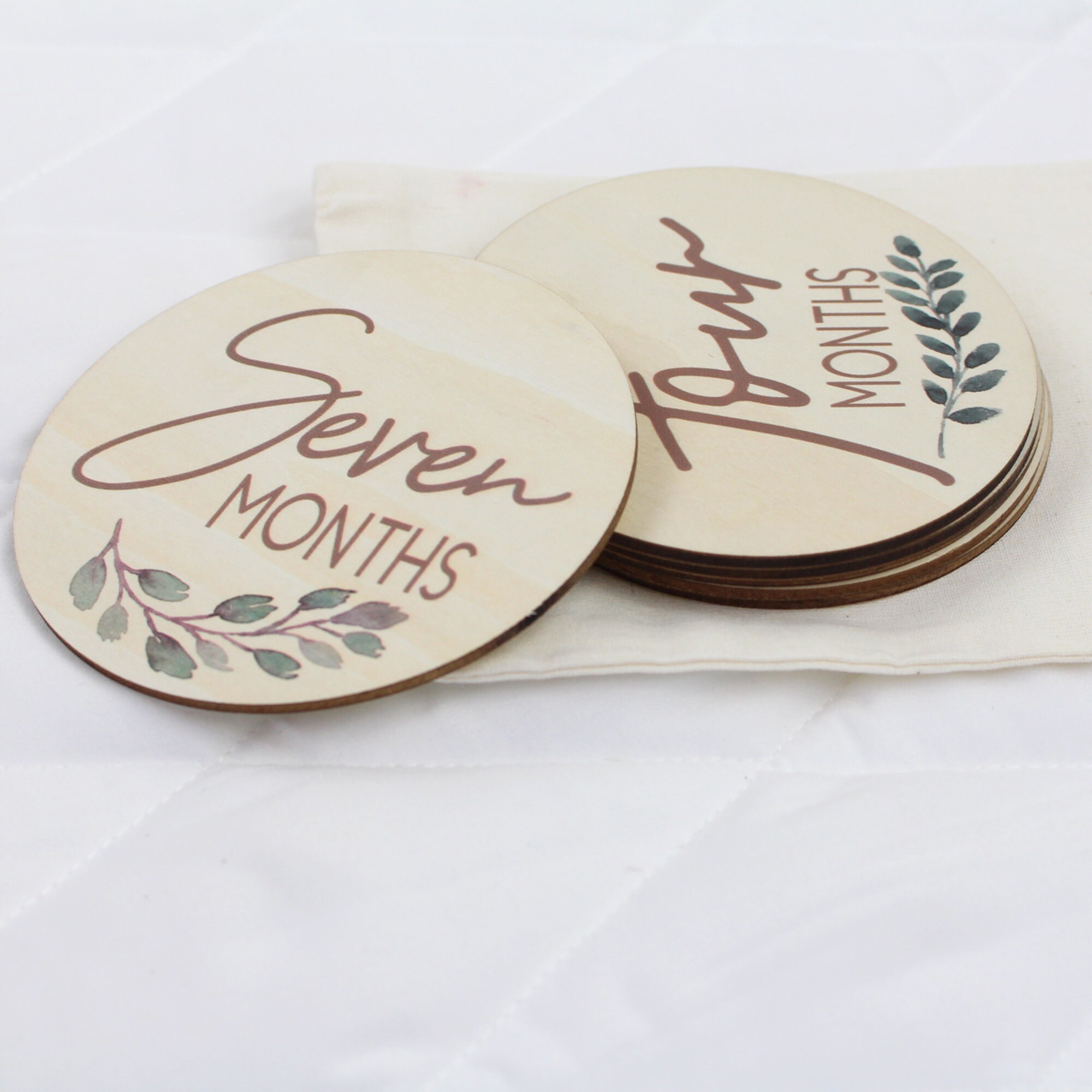 5pcs carte per pietre miliari per bambini a doppia faccia nasca in legno pietra miliare puntelli per foto nasca schede di registrazione mensile regali di compleanno per neonati  1501