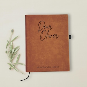 Baby Shower Advice Personalized Journal | Custom Journal Gift | Advice & Wishes For New Parents | Baby Girl or Boy Keepsake Memory Book
