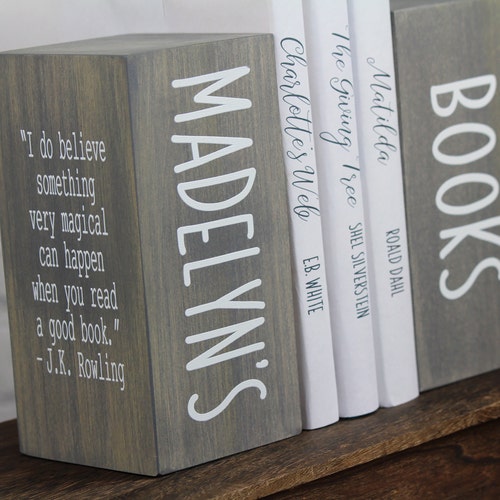 Customized Wooden Bookend Personalized Family Keepsake Etsy