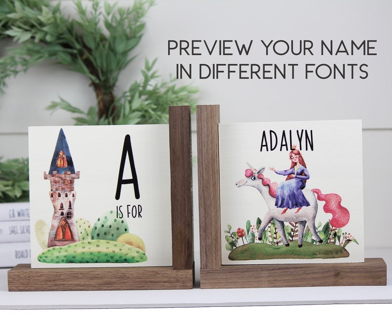 Personalized Childrens Wooden Bookend Girl's Nursery Etsy