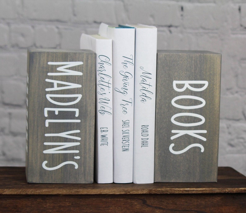 Personalized Wooden Bookend Customized Keepsake for Children Etsy