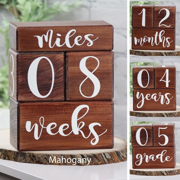 LARGE Baby Milestone Blocks, Baby Age Month Blocks, Baby Shower Gift, Photo Blocks, Photo Prop