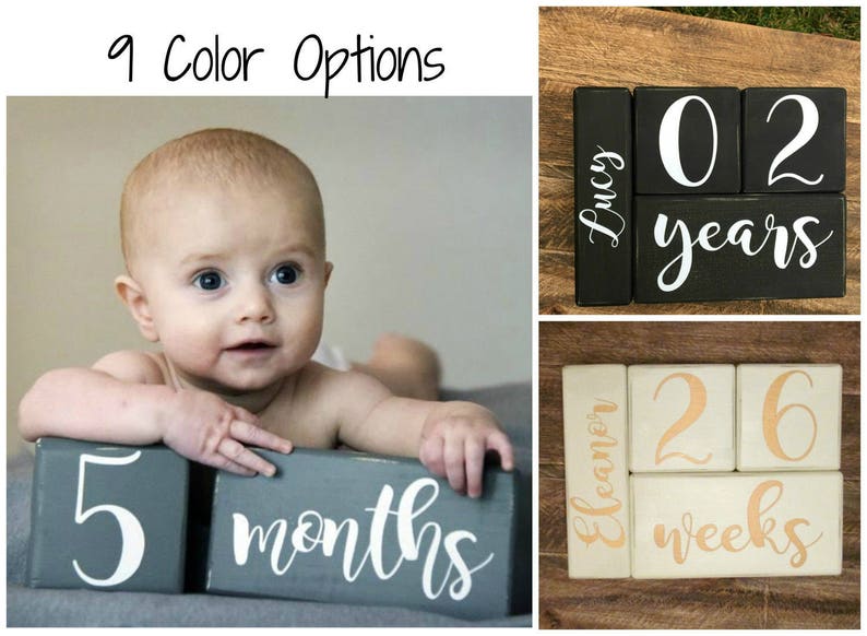 Large Baby Age Blocks Milestone Blocks Baby Shower Gift Etsy Large Baby Age Blocks Milestone Blocks Baby Shower Gift Etsy
