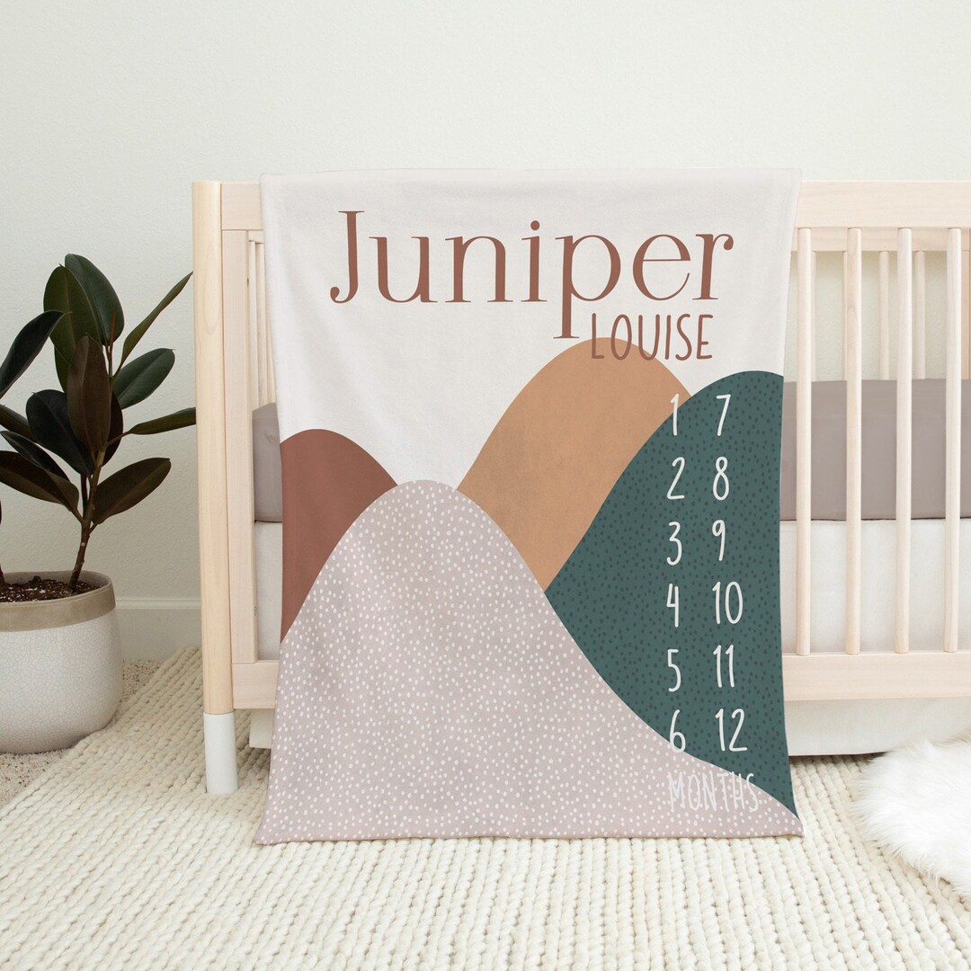 Baby Milestone Blanket Modern Baby Monthly Photo Blanket for Etsy