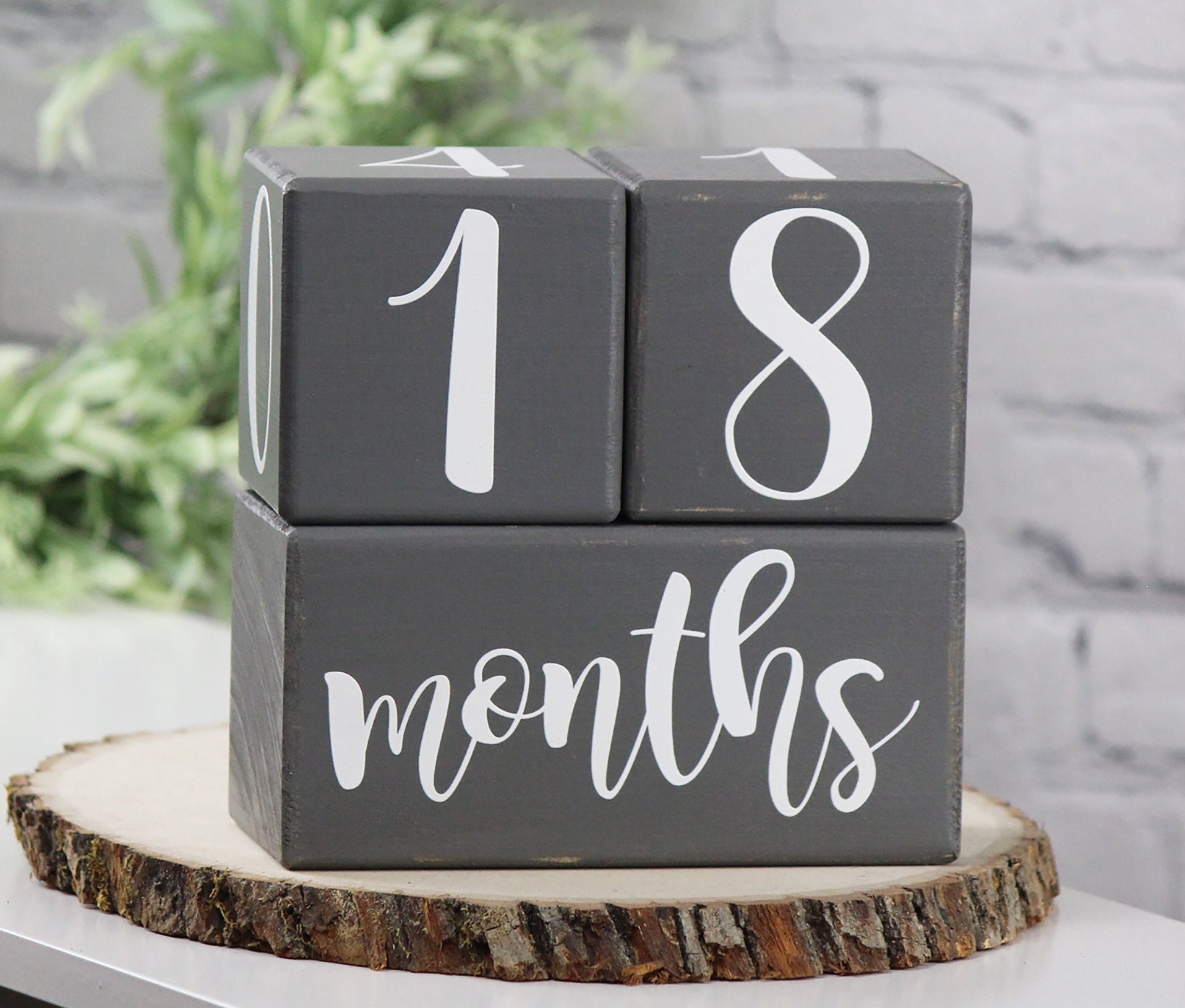 LARGE Baby Milestone Blocks Baby Age Blocks Baby Shower Etsy