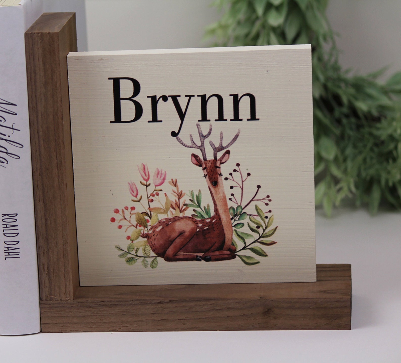 Personalized Childrens Wooden Bookend Baby Shower Book Theme Etsy