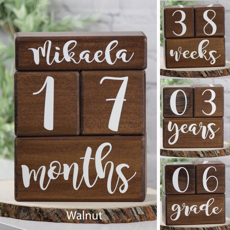 Custom Baby Milestone Blocks Age Blocks Baby Month Blocks Etsy