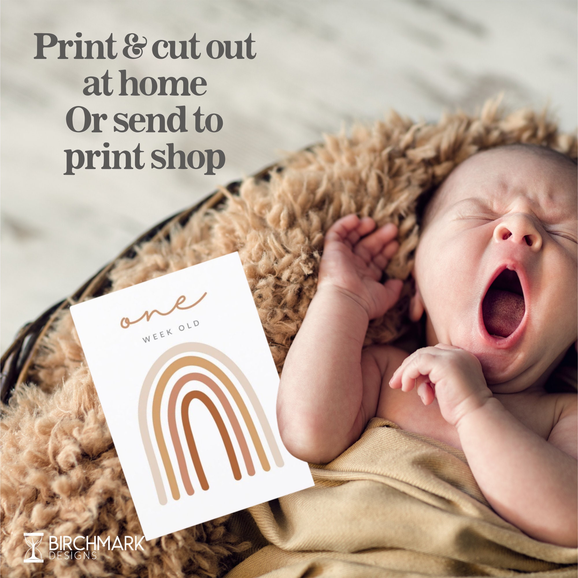 Rainbow Baby Milestone Cards, DIY Printable Monthly Milestone Photo ...