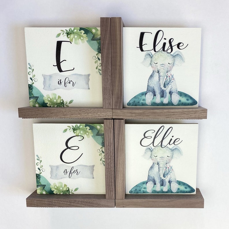 Elephant Bookend Personalized Childrens Jungle Nursery Decor Etsy