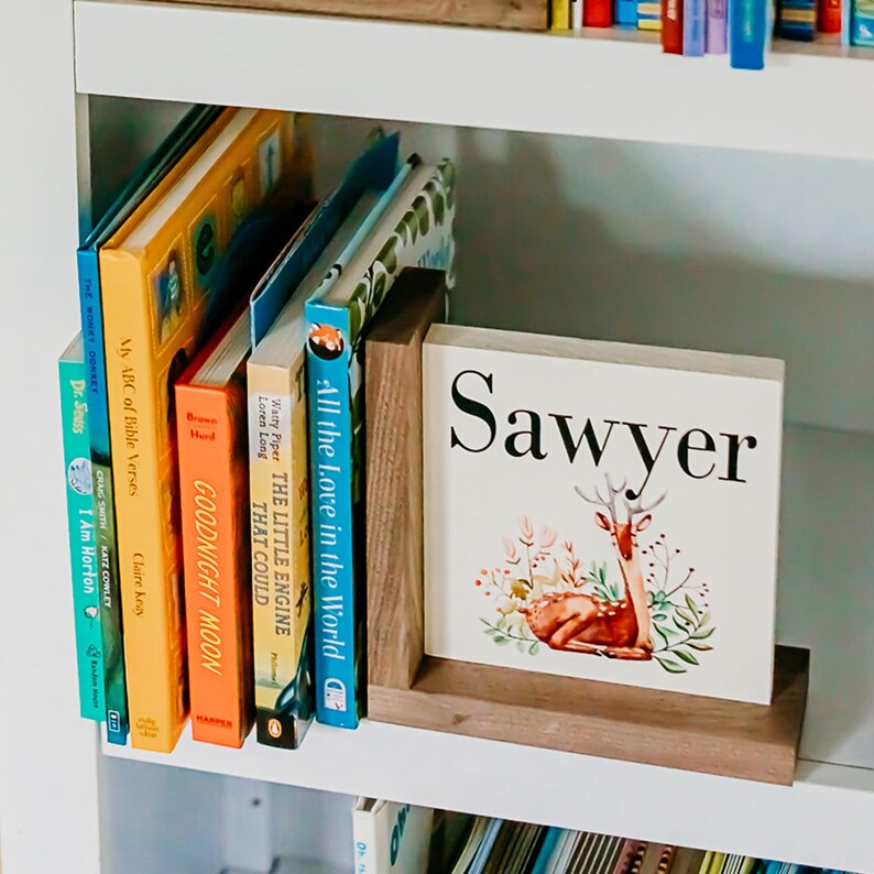 Personalized Childrens Wooden Bookend Baby Shower Book Theme Etsy