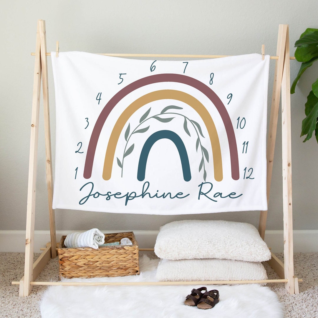 Sugar + Maple Colorful Rainbow Arch Milestone Blanket - Non-Personalized main image 1