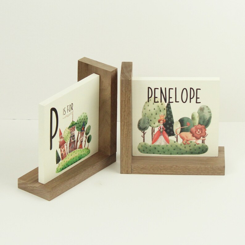 Personalized Childrens Wooden Bookend Girl's Nursery Etsy